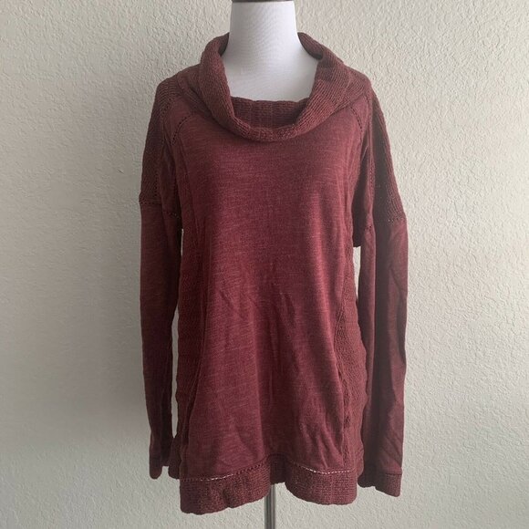 Lucky Brand Sweaters - Lucky Brand Maroon Mock Turtle Neck Womans Sweater